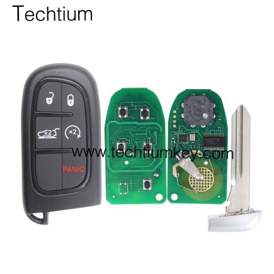 433Mhz 4A chip FCC:GQ4-54T keyless 4+1 button remote key for Dodge,Ram 2013-2017,Jeep 2014-2018